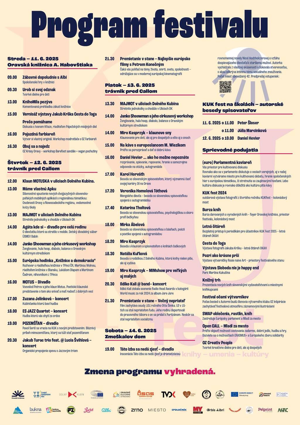 Kompletný program Kuk festu